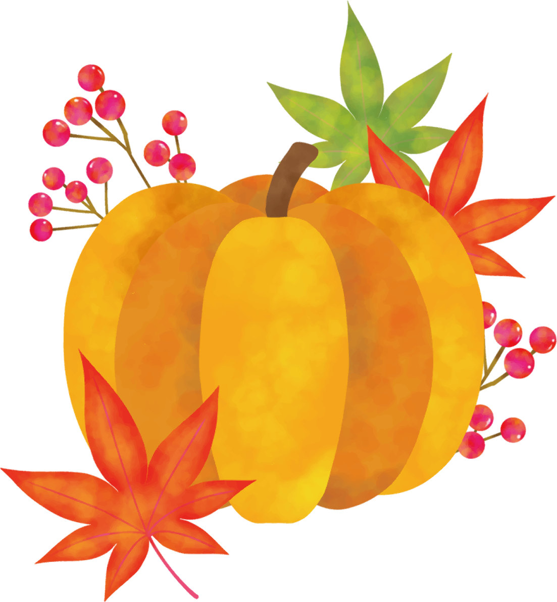  紅葉(もみじ) 秋 かぼちゃ イラスト無料 フリー89842に写真・文字を入れる