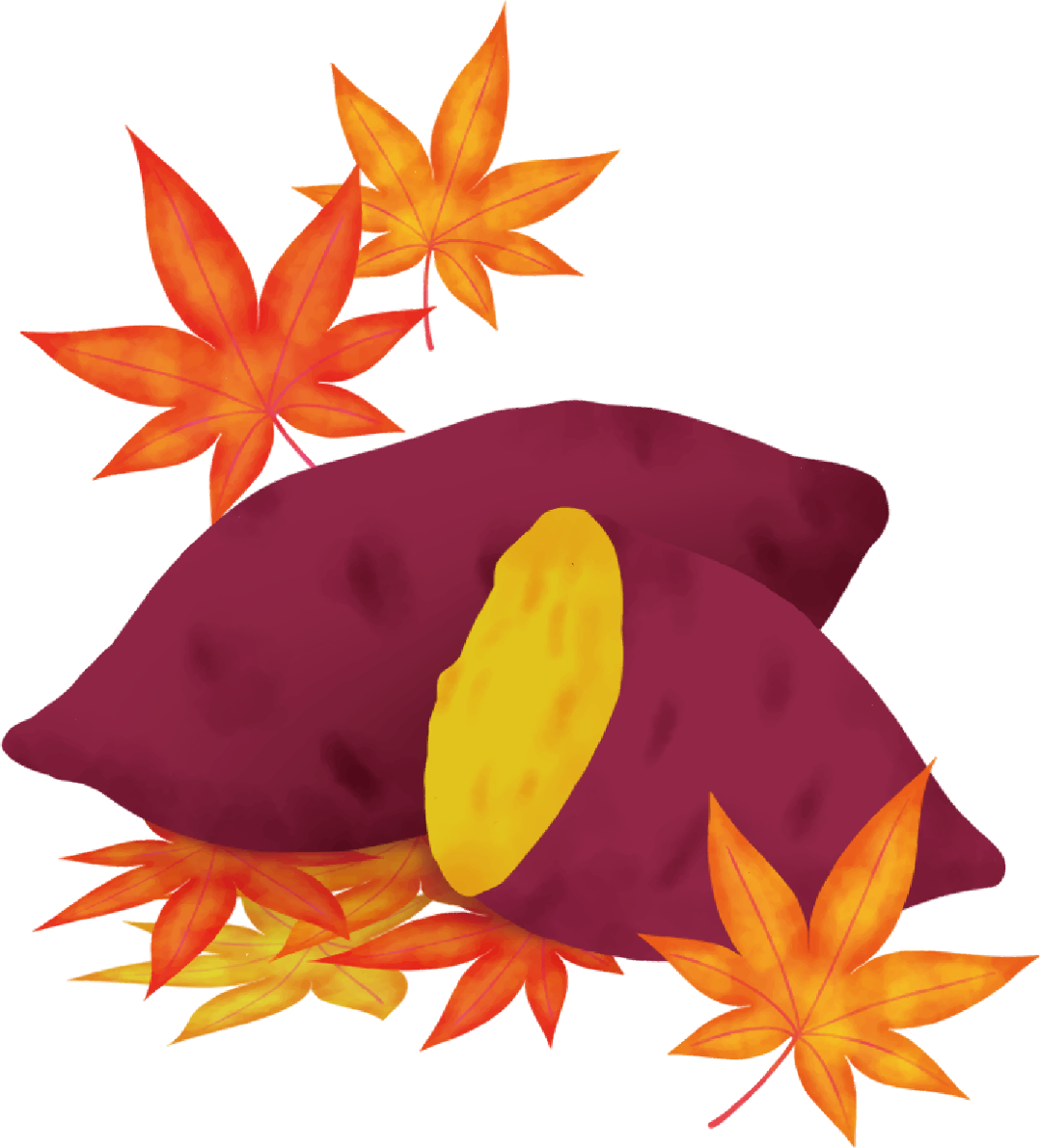  紅葉(もみじ) 秋 さつまいも イラスト無料 フリー89844に写真・文字を入れる