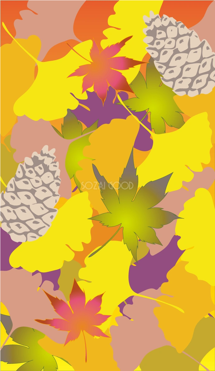 紅葉(もみじ) 秋 落ち葉イラスト無料 フリー89925