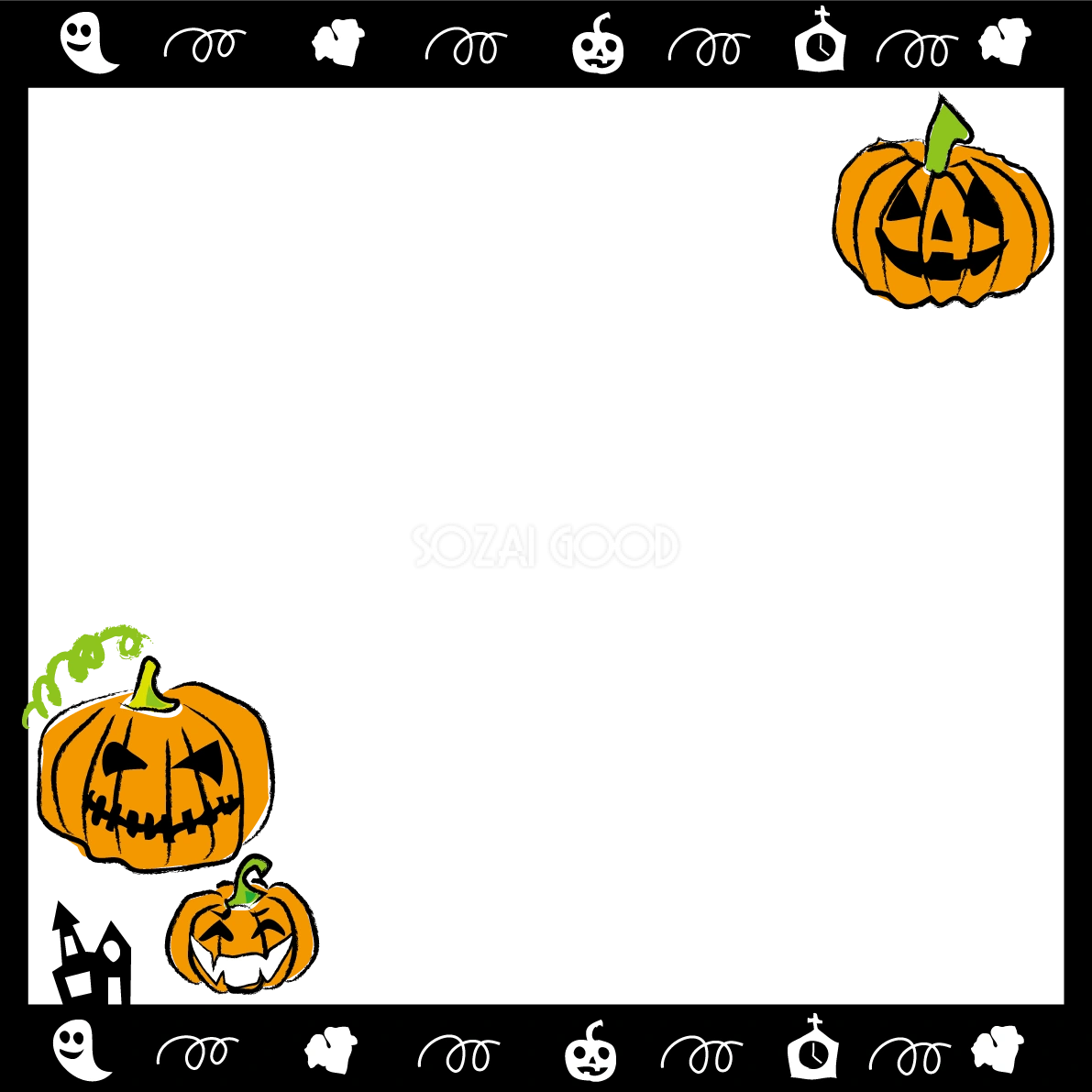 秋 背景 ハロウィン フレーム枠 イラスト無料 フリー89937