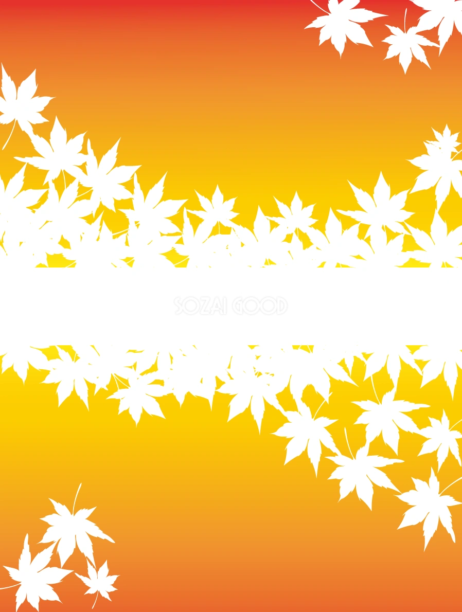 秋 背景 シルエット紅葉(もみじ)イラスト無料 フリー89938