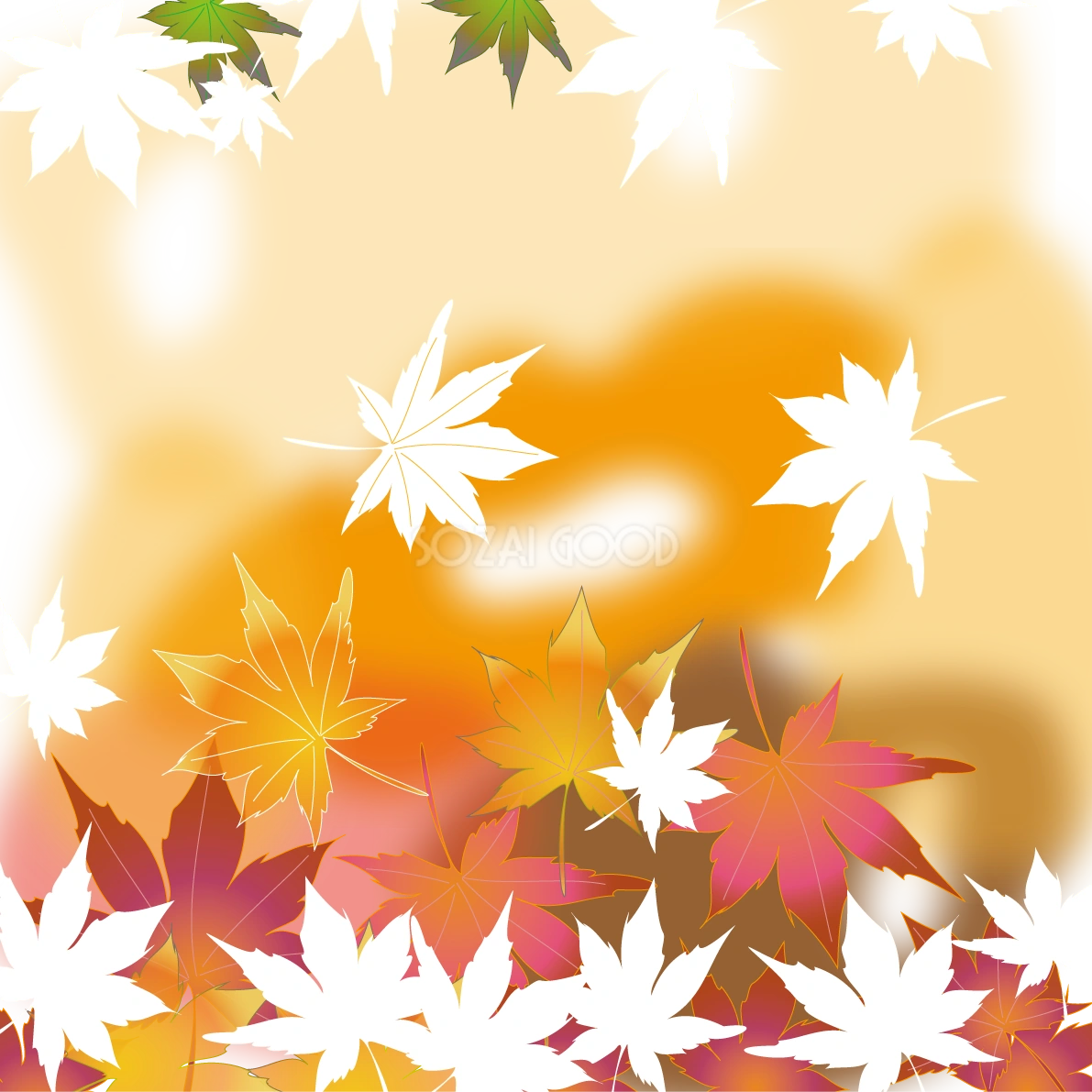 秋 背景 紅葉(もみじ)イラスト無料 フリー89954
