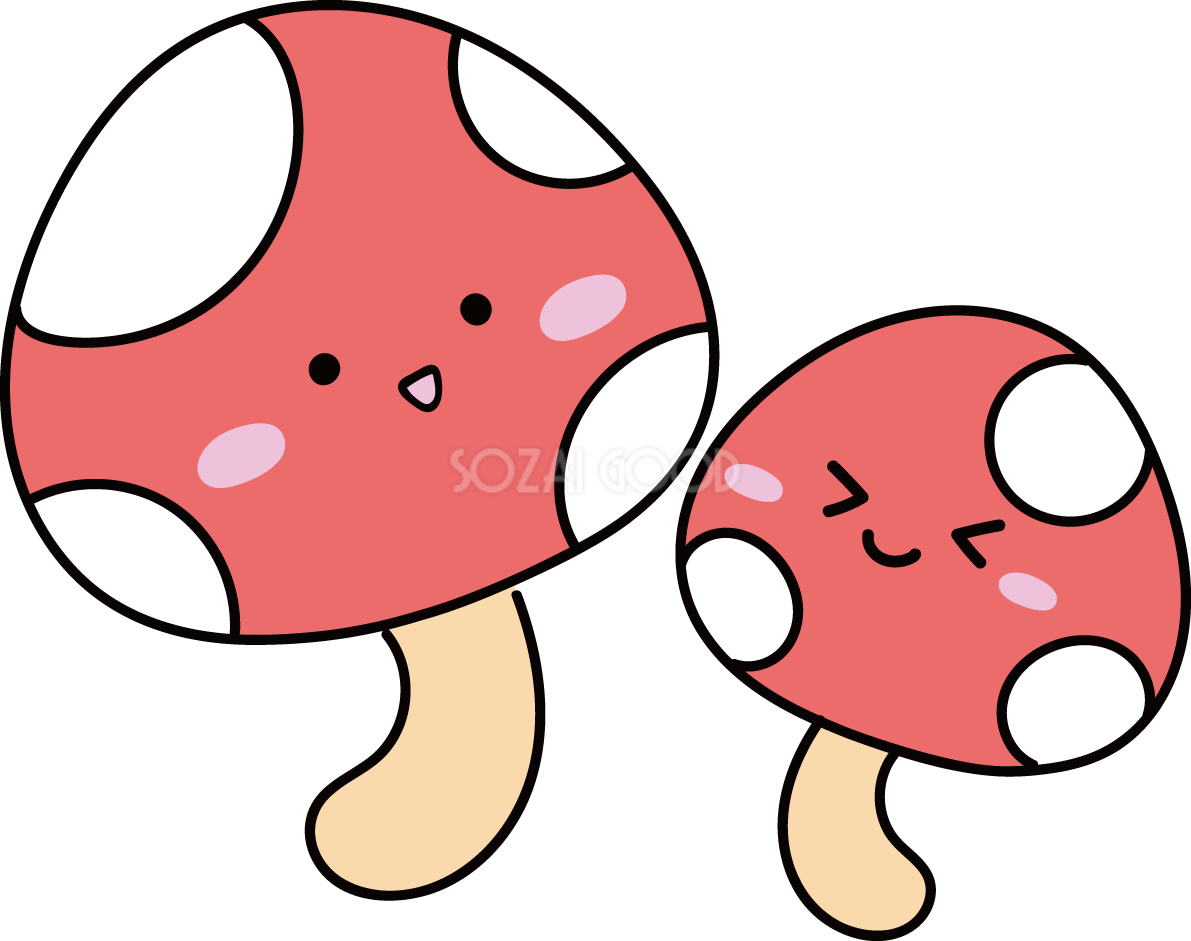 きのこ 秋 顔 かわいい イラスト無料 フリー89966
