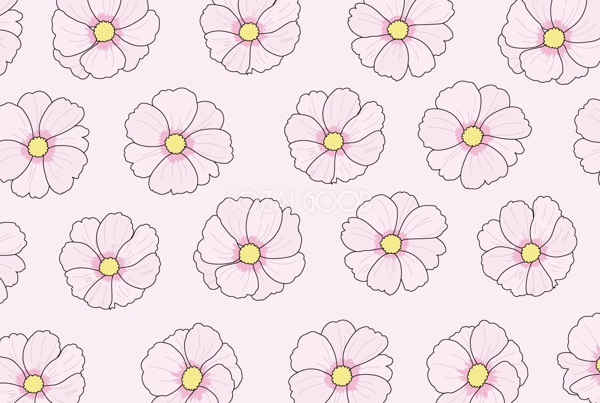 コスモス 秋 背景 イラスト無料 フリー89975