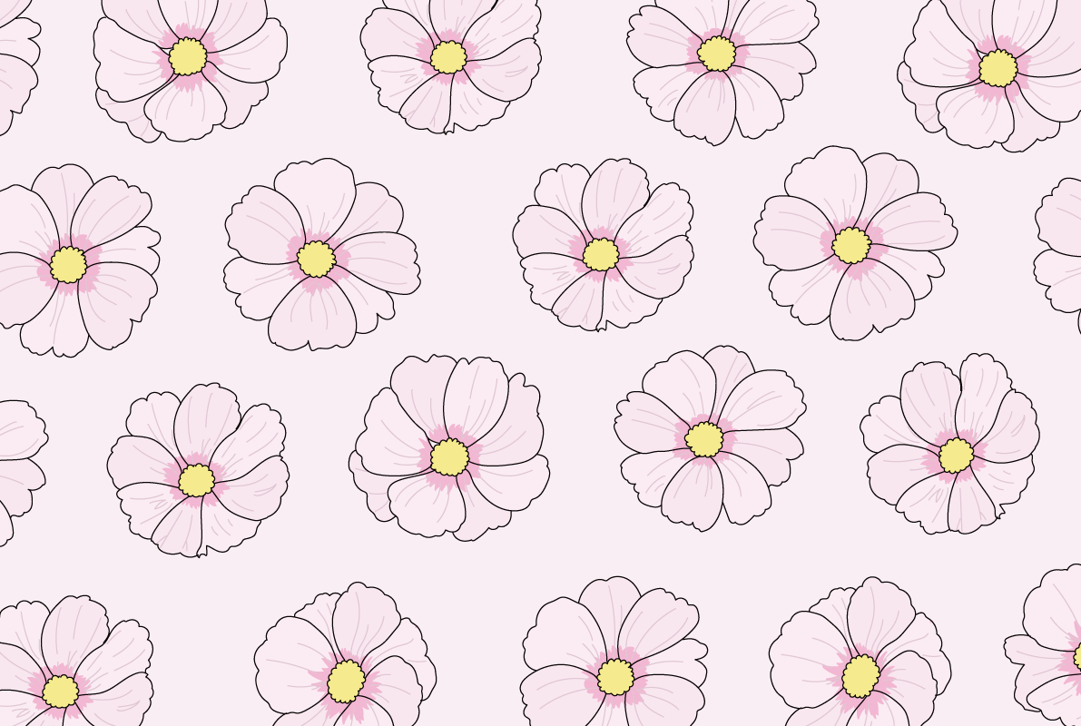 コスモス 秋 背景 イラスト無料 フリー89975に写真・文字を入れる