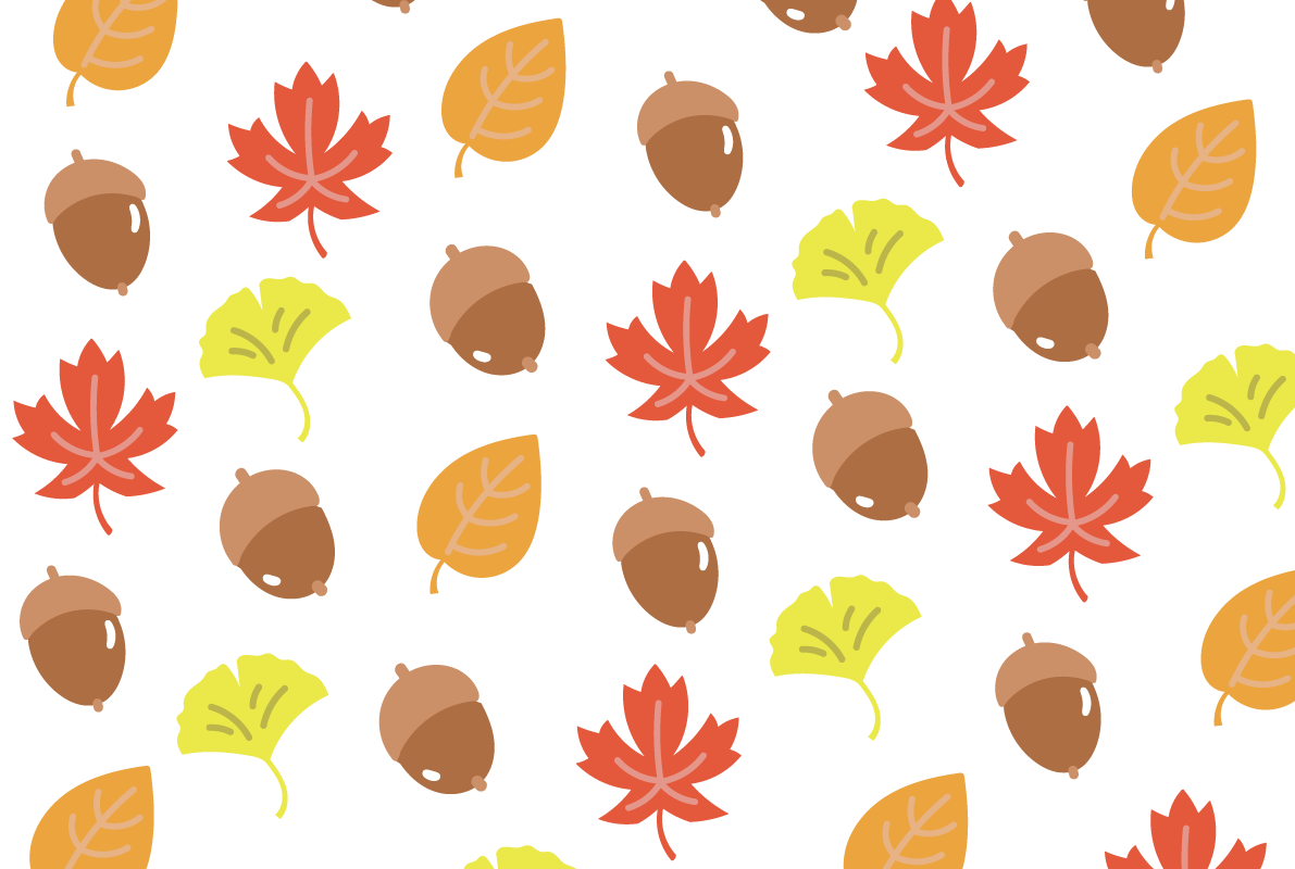どんぐり 紅葉(もみじ) イチョウ 秋 背景かわいい イラスト無料 フリー89988に写真・文字を入れる