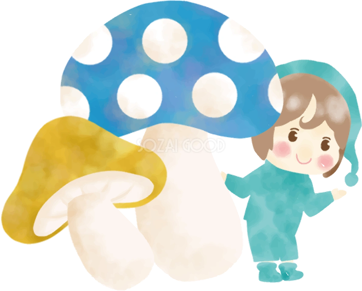 きのこ 秋 小人 男の子 イラスト無料 フリー90013