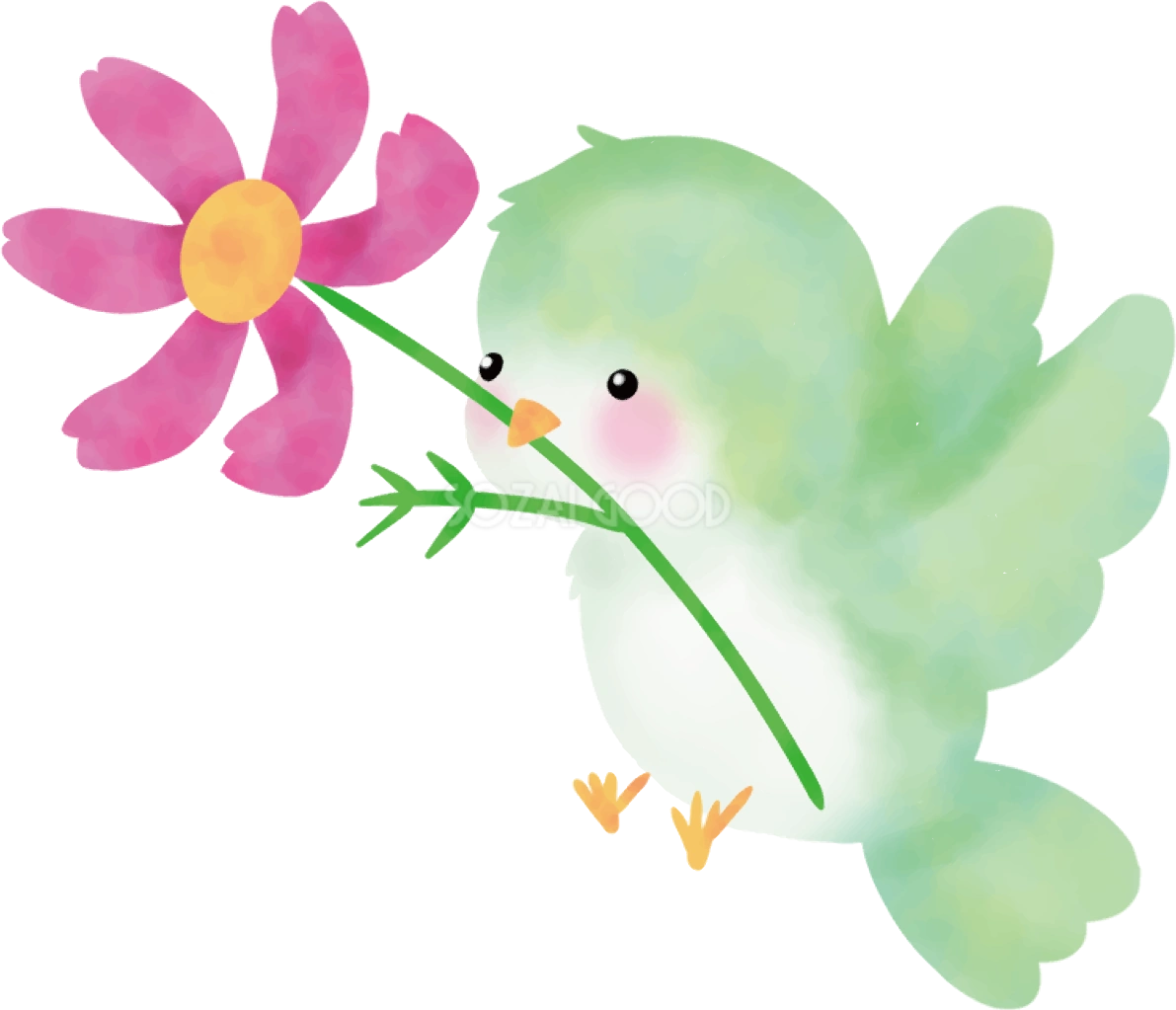 コスモス 秋 鳥 イラスト無料 フリー90021