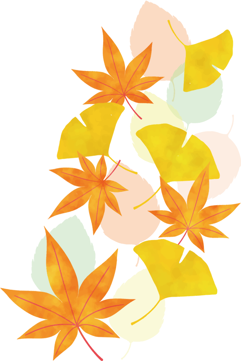 紅葉(もみじ) 秋 イチョウ イラスト無料 フリー90038に写真・文字を入れる