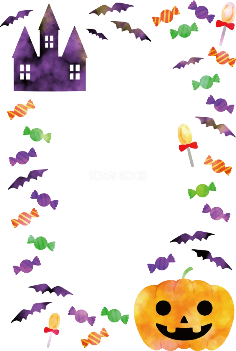 秋フレーム枠 ハロウイン イラスト無料 フリー90051