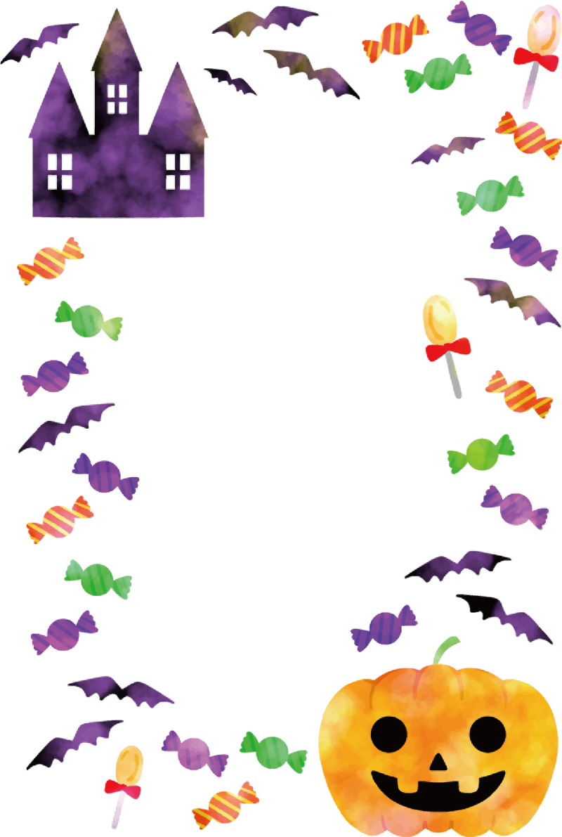 秋フレーム枠  ハロウイン イラスト無料 フリー90051に写真・文字を入れる