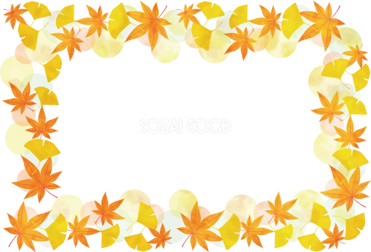 秋フレーム枠 紅葉(もみじ) イラスト無料 フリー90053
