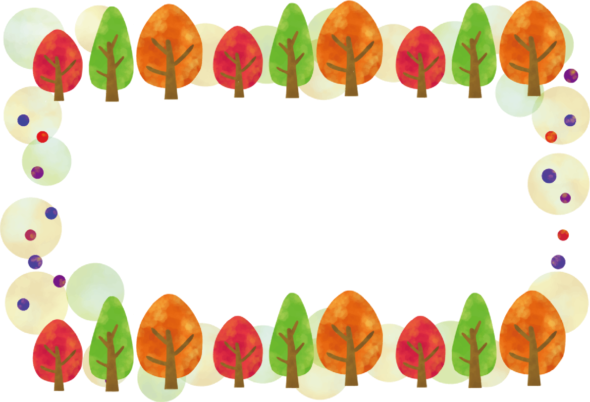 秋フレーム枠 紅葉 森 木 イラスト無料 フリー90055に写真・文字を入れる