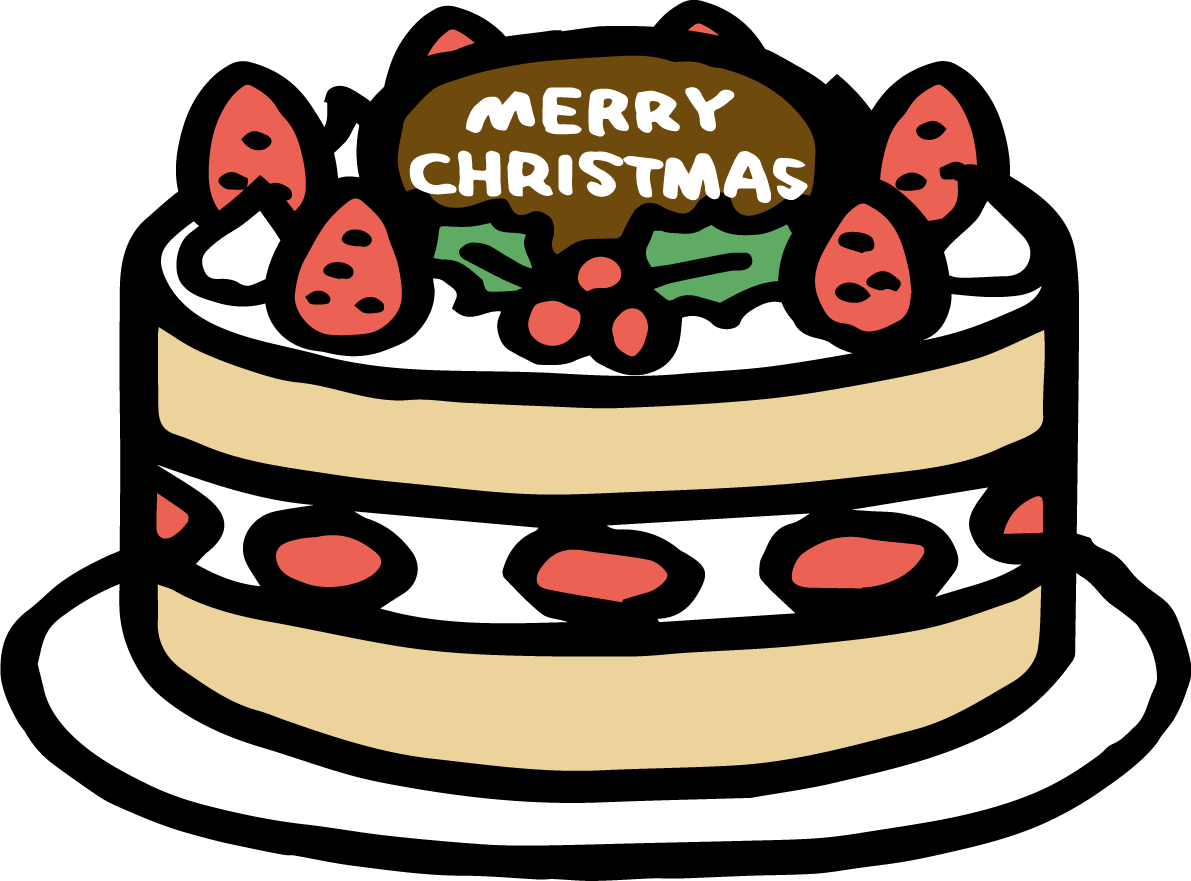 いちごのクリスマスケーキ かわいいイラスト無料 フリー90060に写真・文字を入れる