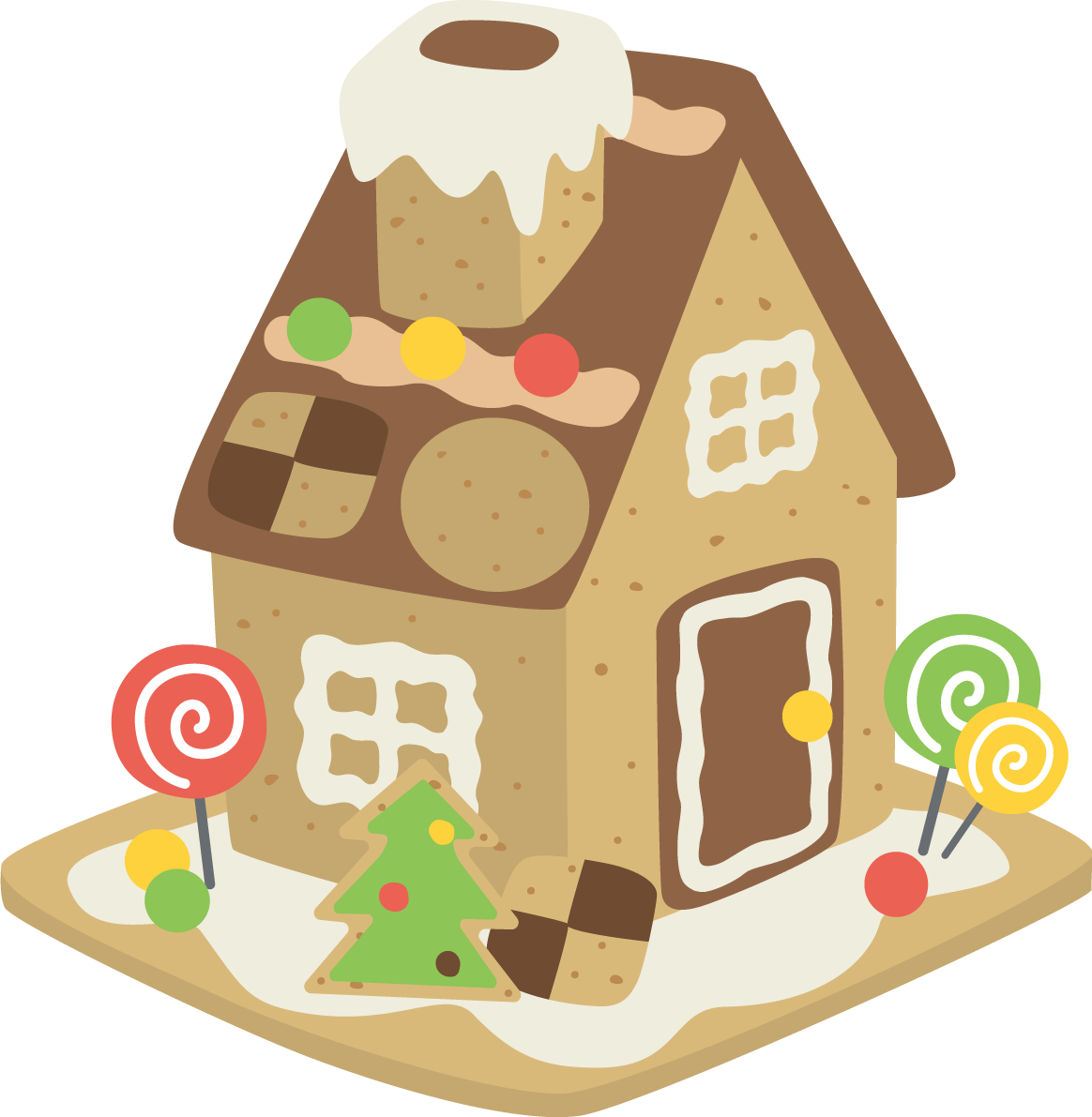 お菓子の家 かわいいクリスマスイラスト無料 フリー90061に写真・文字を入れる