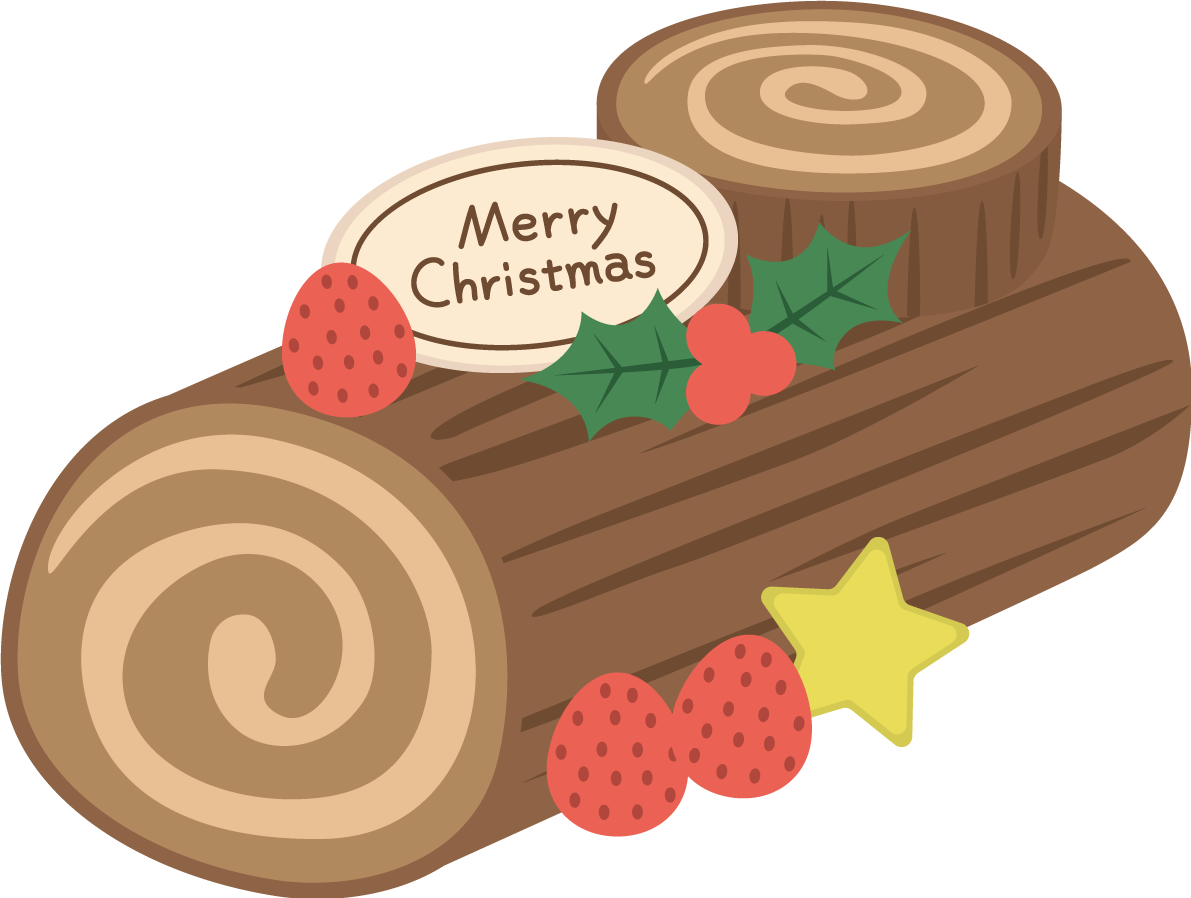 ブッシュドノエル かわいいクリスマスイラスト無料 フリー90076に写真・文字を入れる