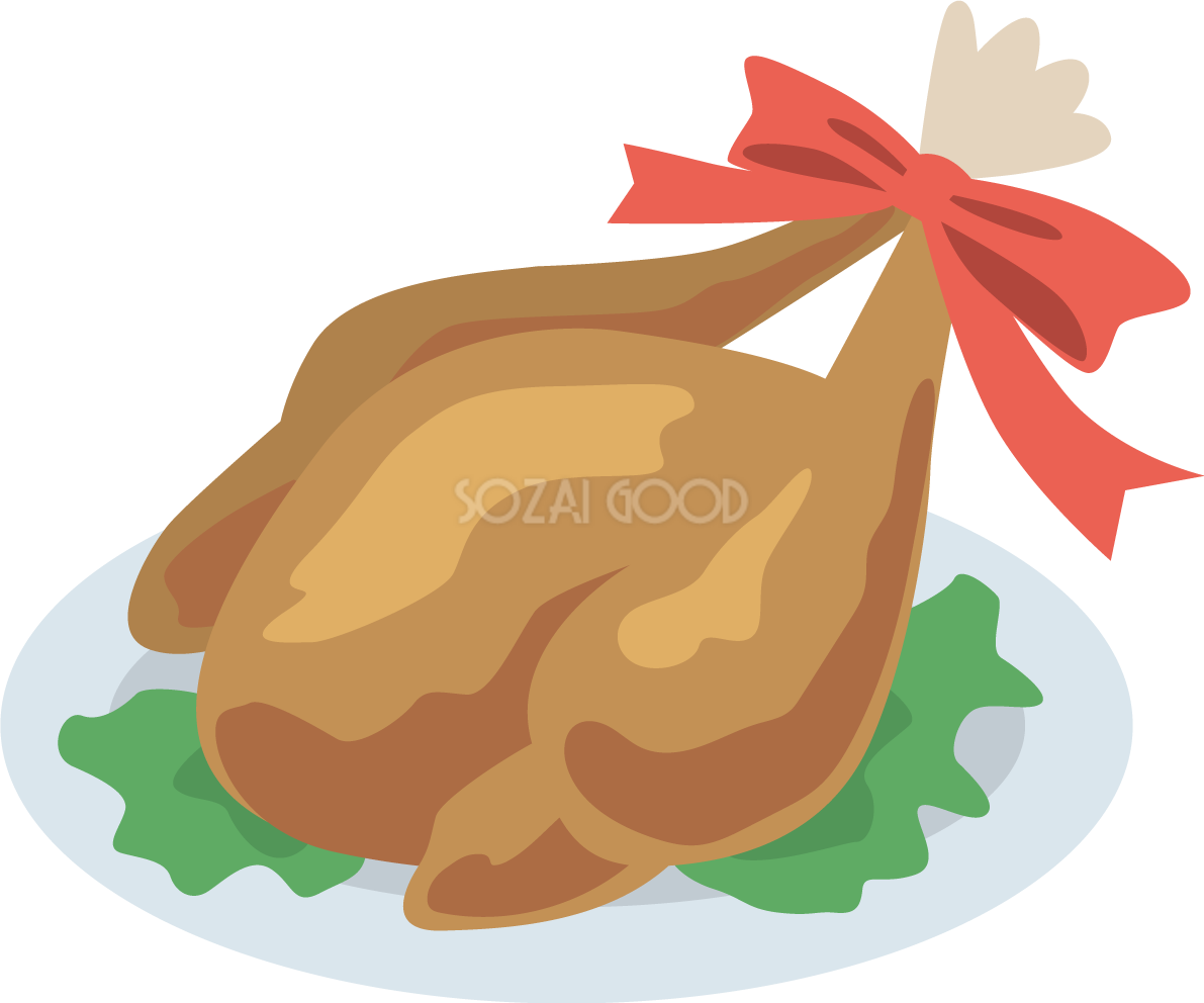 ローストチキン かわいいクリスマスイラスト無料 フリー90078