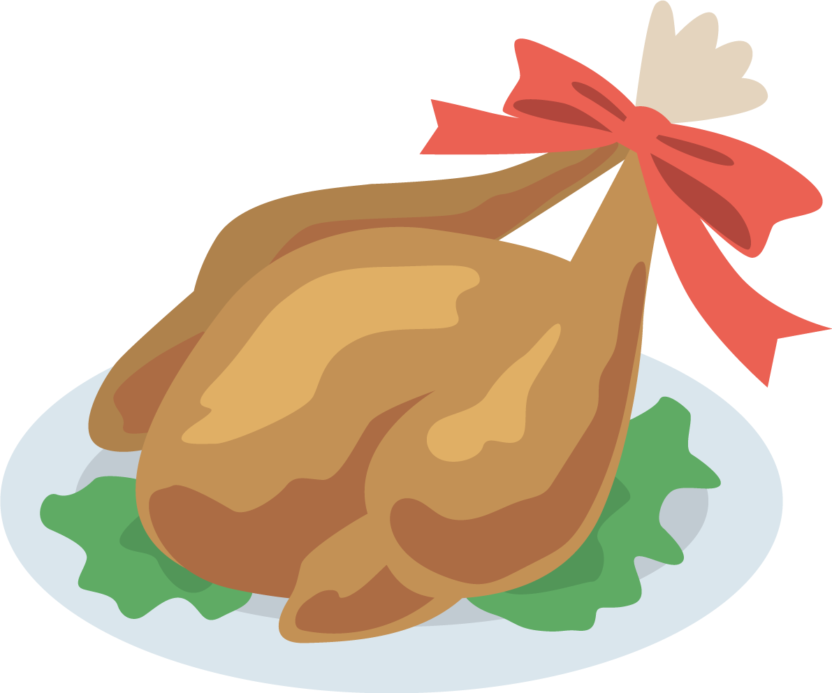 ローストチキン かわいいクリスマスイラスト無料 フリー90078に写真・文字を入れる