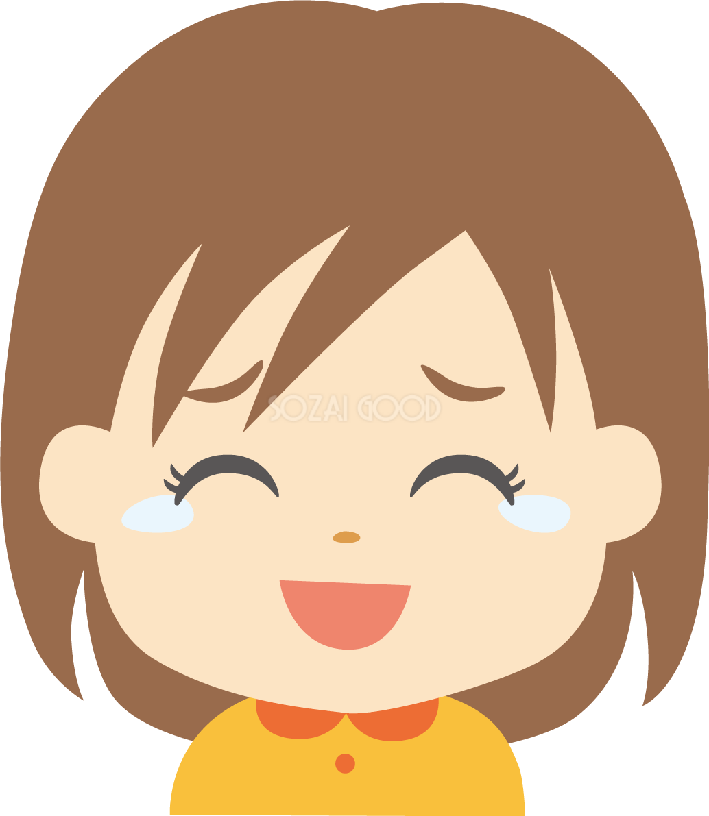 子供 女の子 (泣き顔) 嬉し泣き 笑顔イラスト無料 フリー90090