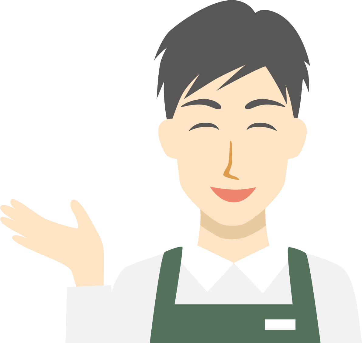 店員 男性 笑顔イラスト無料 フリー90099に写真・文字を入れる