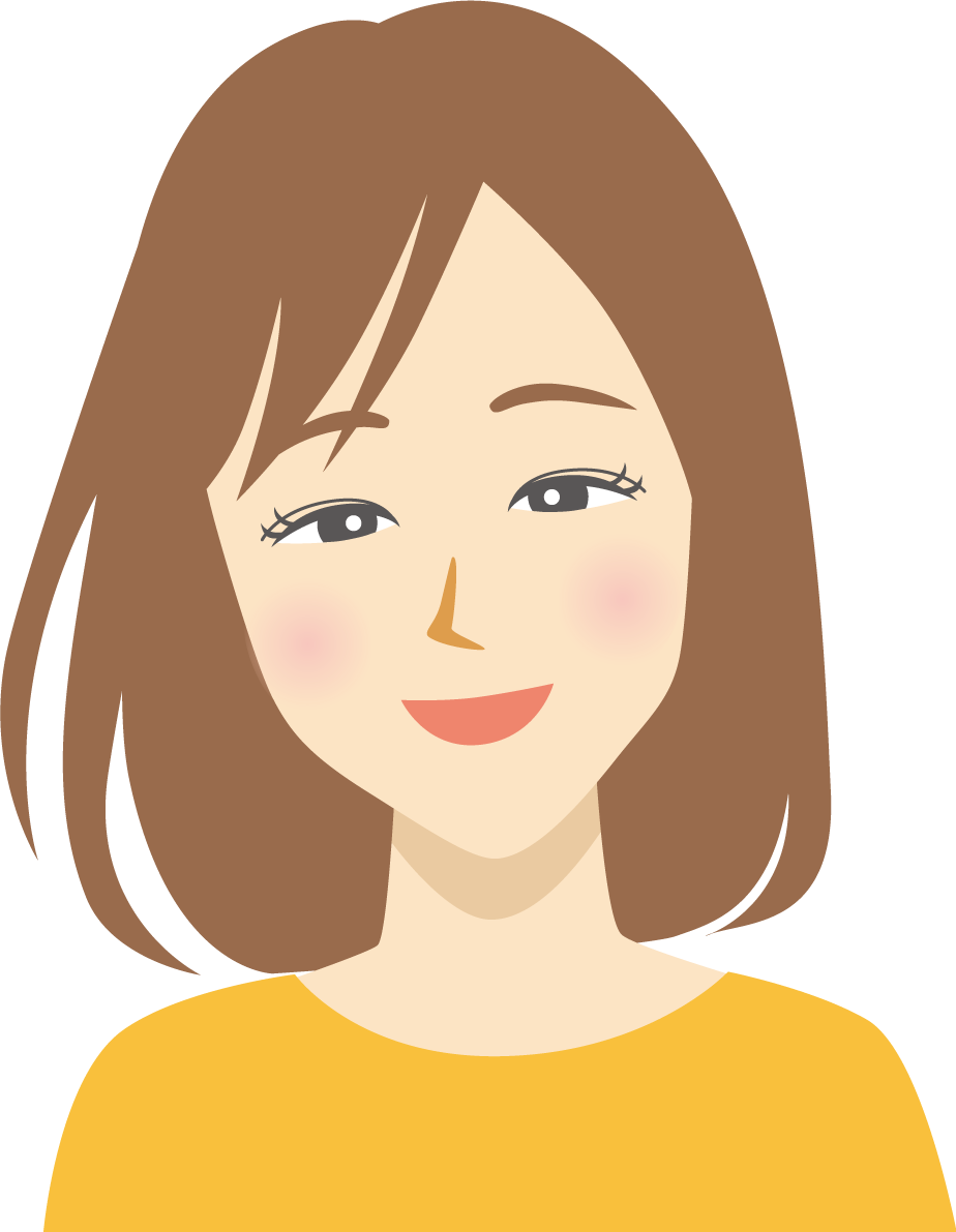 目を細める 女性 笑顔イラスト無料 フリー90107に写真・文字を入れる