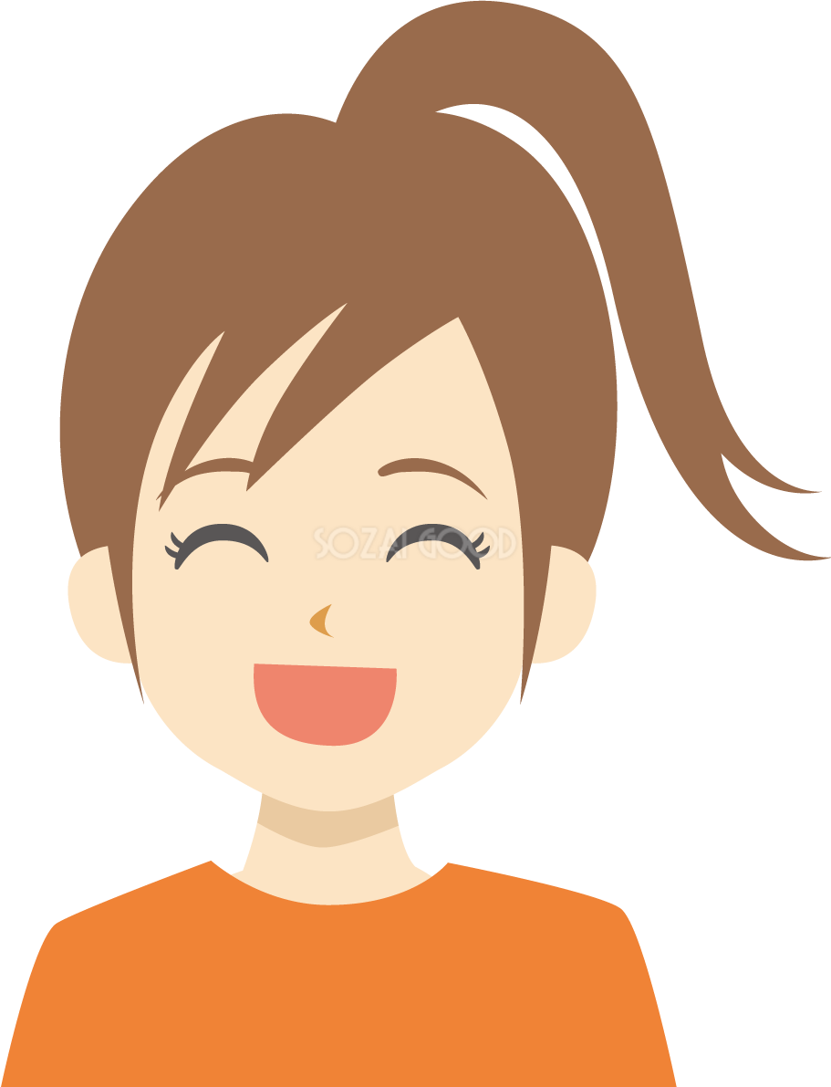 ポニーテール 笑顔イラスト無料 フリー90146