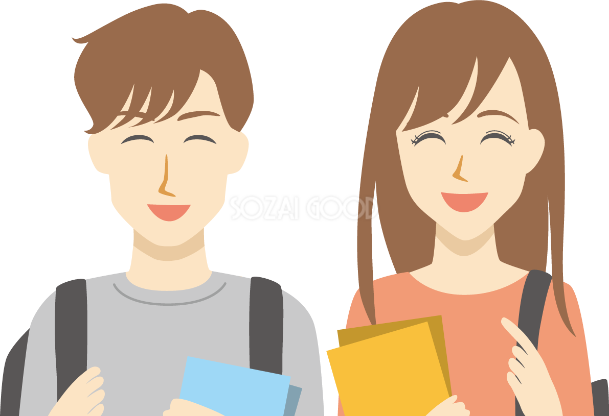 大学生 笑顔イラスト無料 フリー90152