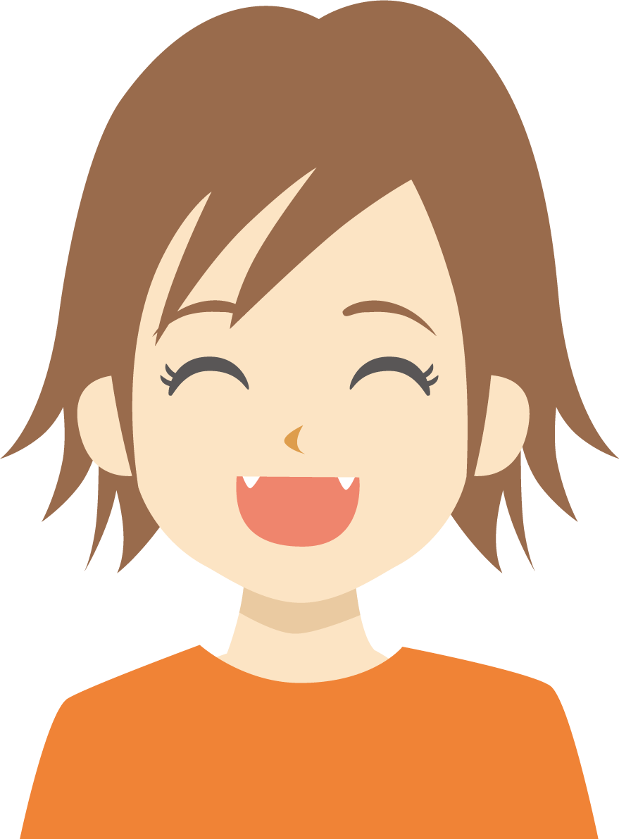 八重歯 笑顔イラスト無料 フリー90153に写真・文字を入れる