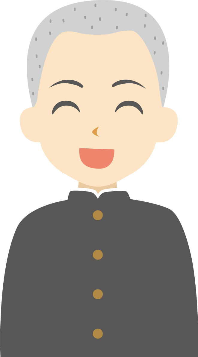 坊主 笑顔イラスト無料 フリー90156に写真・文字を入れる