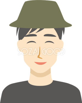 帽子 男性 笑顔イラスト無料 フリー90157