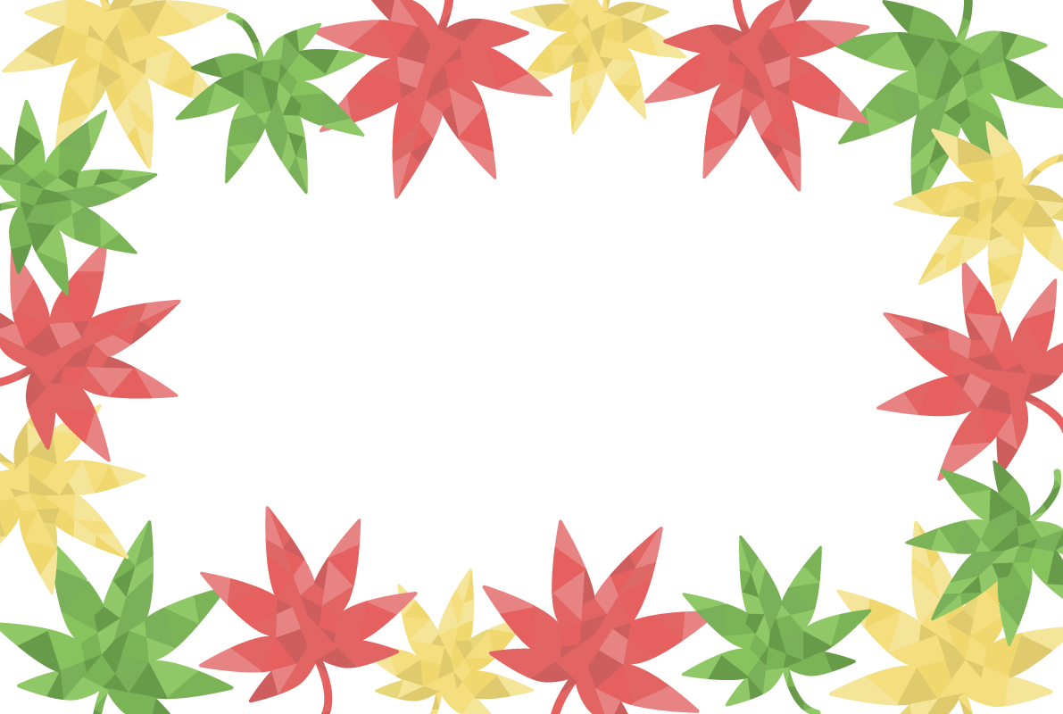 秋 おしゃれ 紅葉(もみじ) 四角フレーム枠イラスト無料 フリー90159に写真・文字を入れる