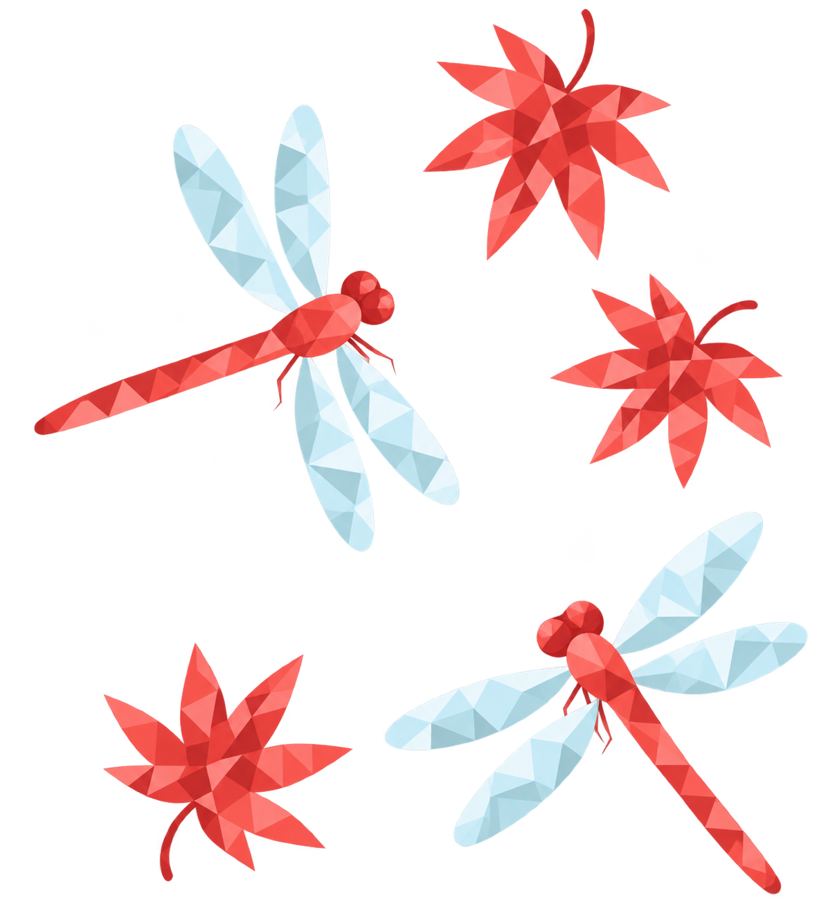 秋 おしゃれ 紅葉(もみじ) とんぼ イラスト無料 フリー90173に写真・文字を入れる