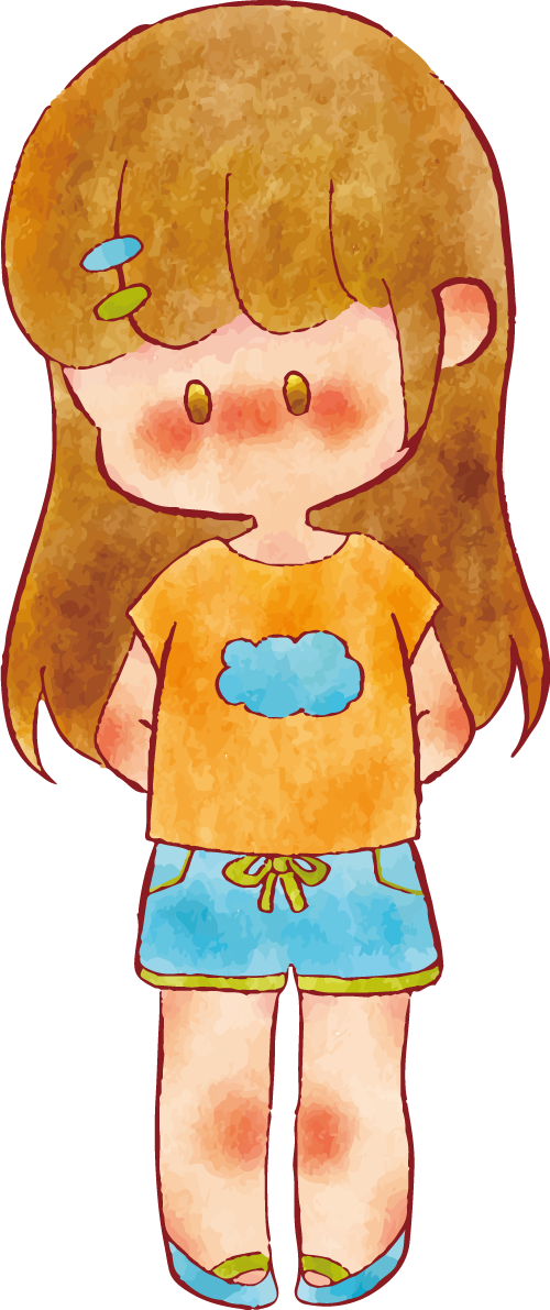 女の子 手書きかわいい tシャツイラスト無料 フリー90212に写真・文字を入れる