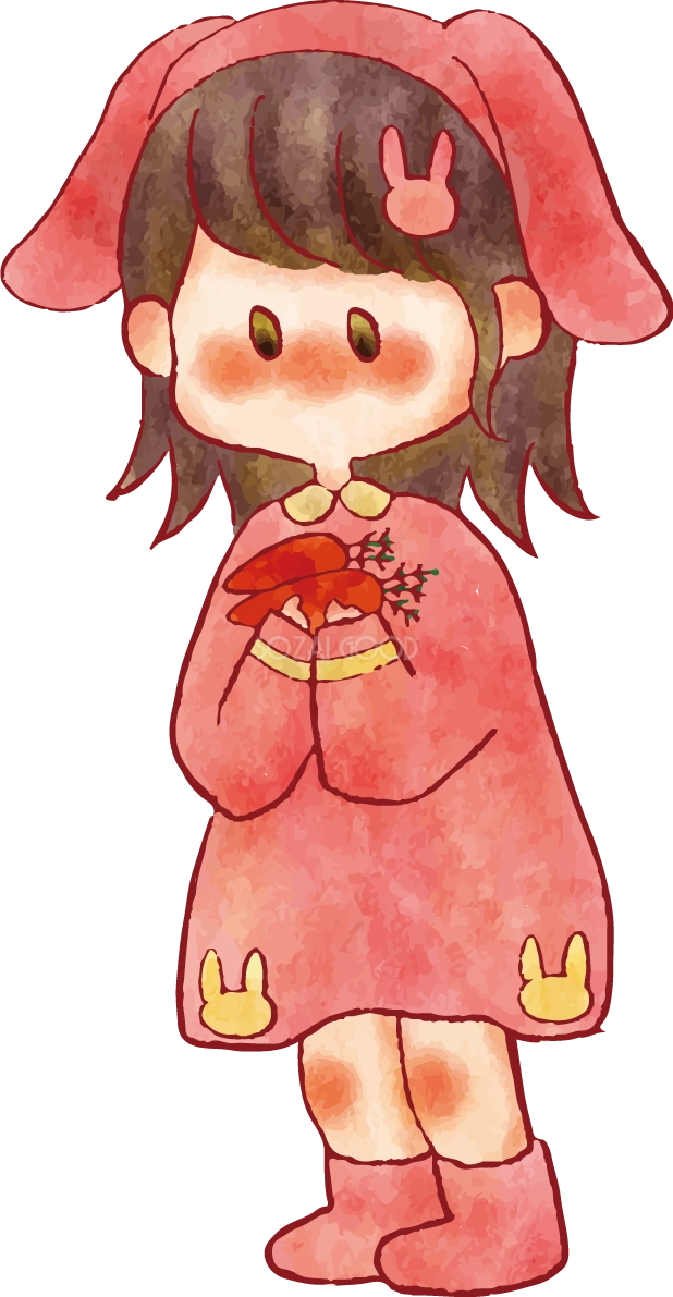 女の子 手書きかわいい にんじんイラスト無料 フリー90220