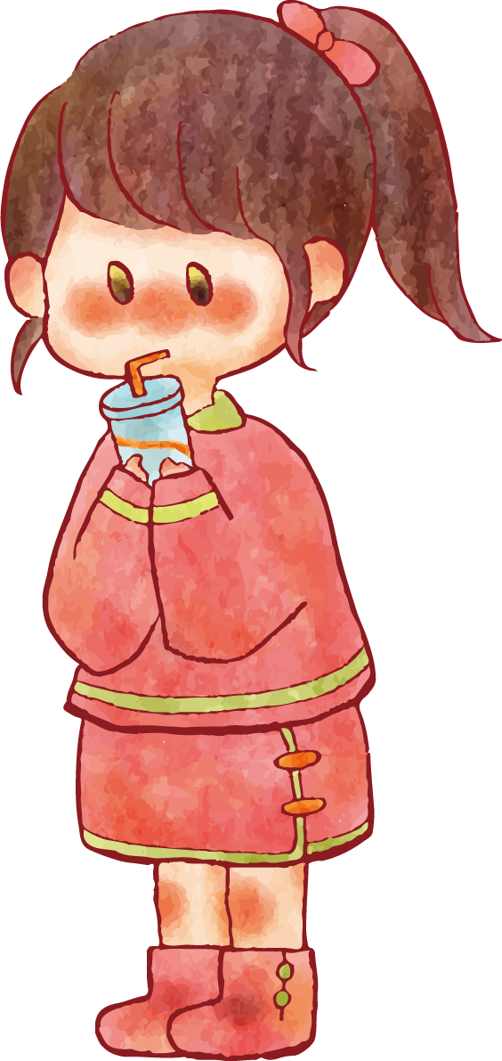 女の子 手書きかわいい 飲み物イラスト無料 フリー90223に写真・文字を入れる