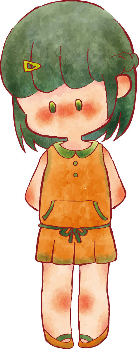 女の子 手書きかわいい ノースリーブイラスト無料 フリー90224に写真・文字を入れる