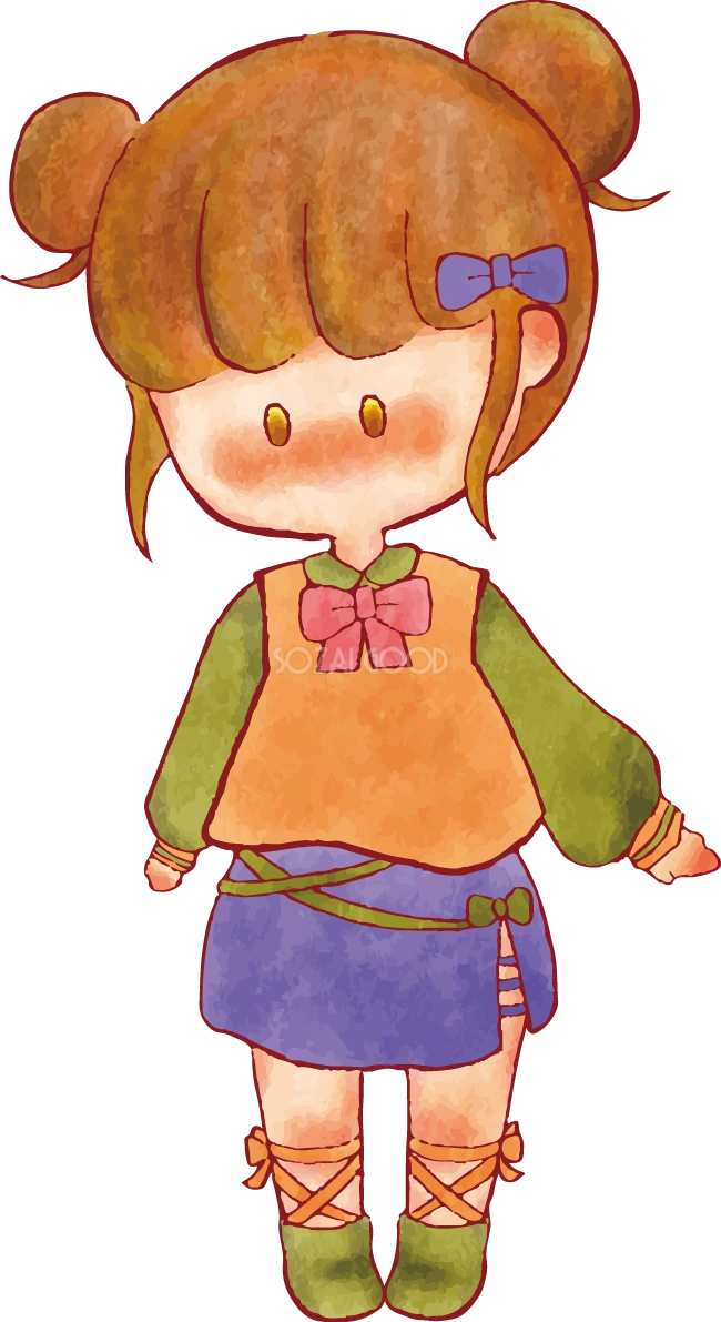 女の子 手書きかわいい リボンイラスト無料 フリー90240