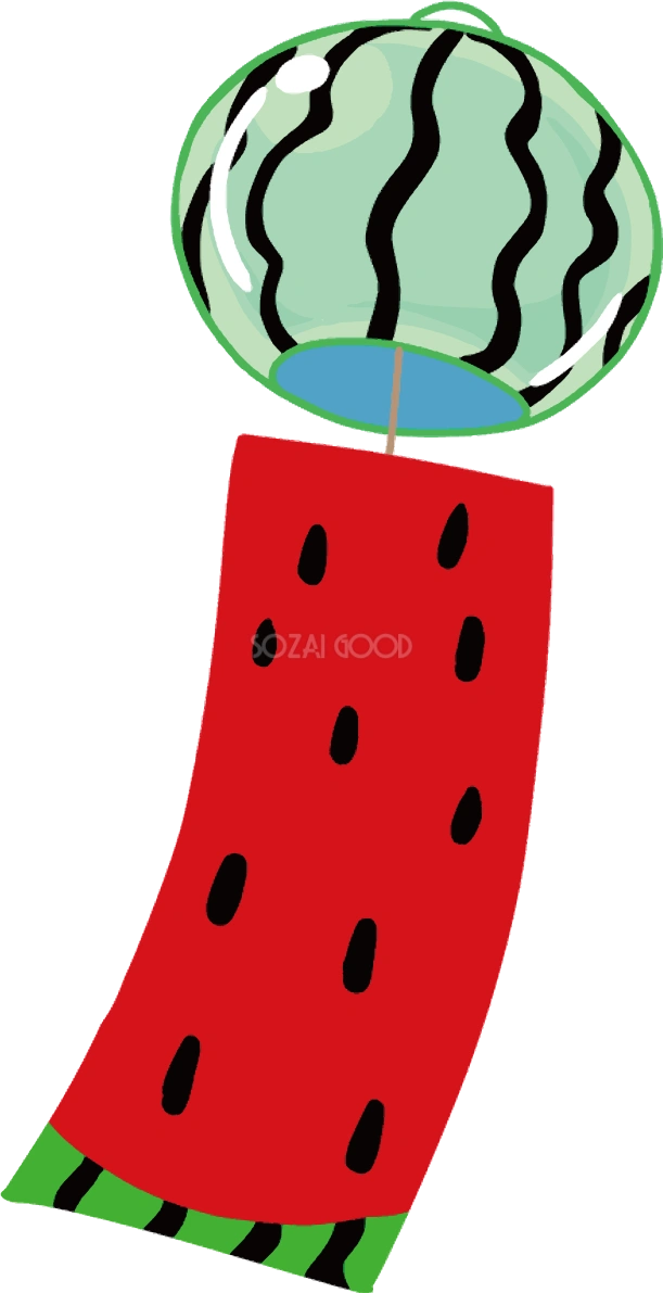 風鈴 スイカ イラスト無料 フリー90266