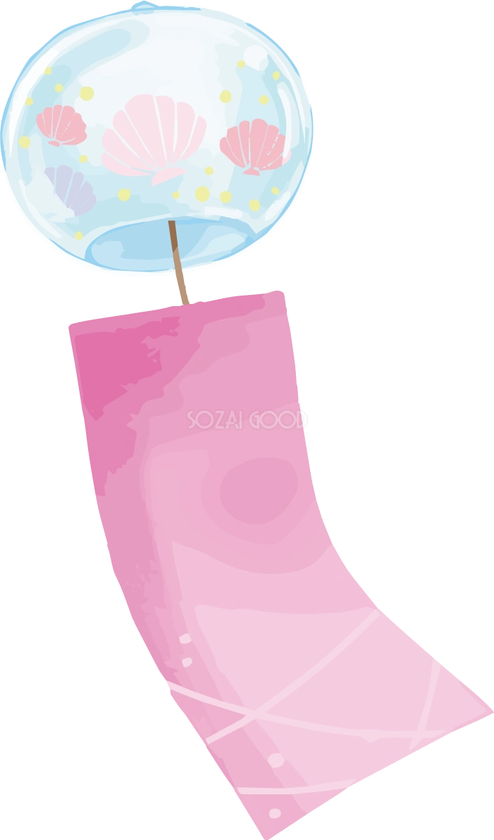 風鈴 リアル 貝 イラスト無料 フリー90276