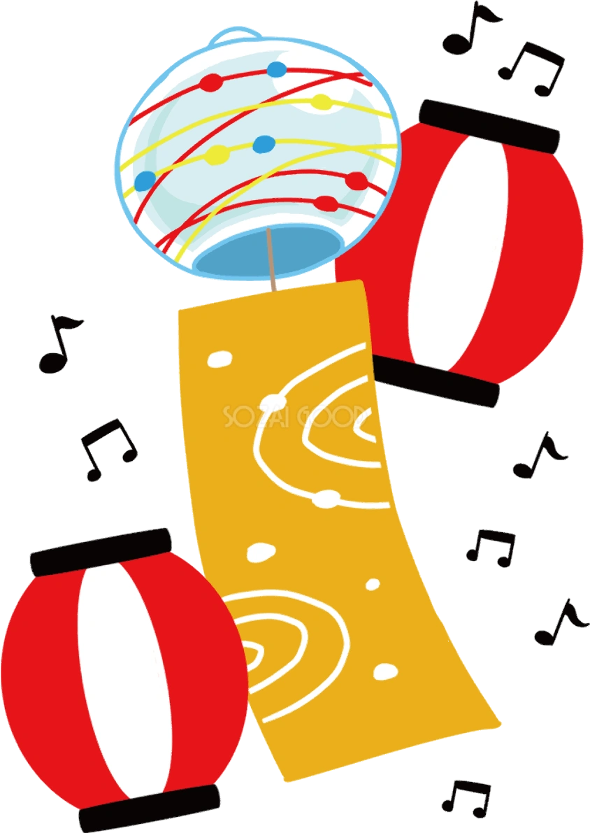 風鈴 祭り ちょうちん イラスト無料 フリー90292