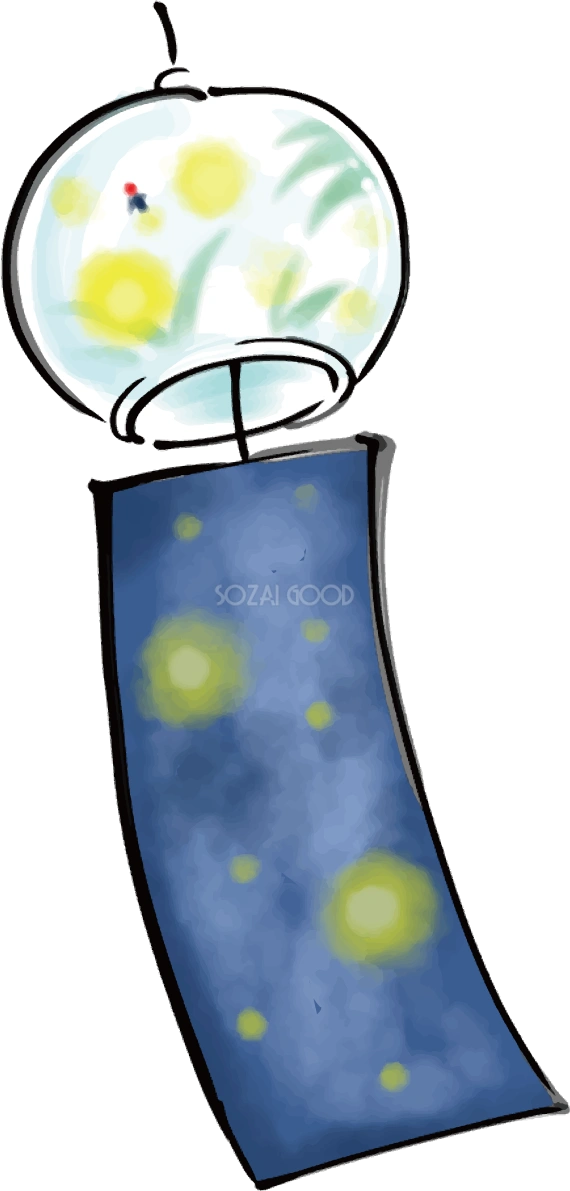 和風 風鈴 綺麗 ホタル イラスト無料 フリー90305