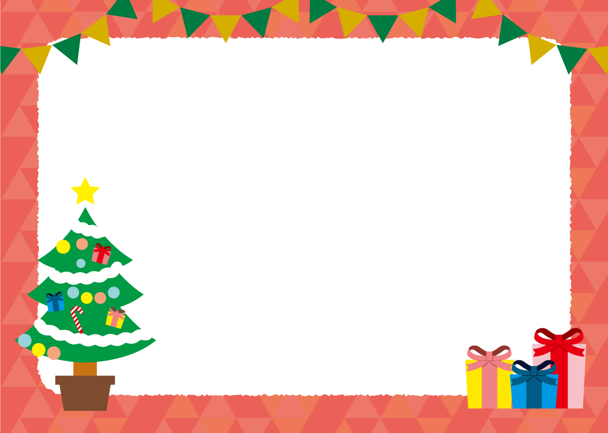 クリスマス フレーム枠 イラスト無料 フリー90342に写真・文字を入れる