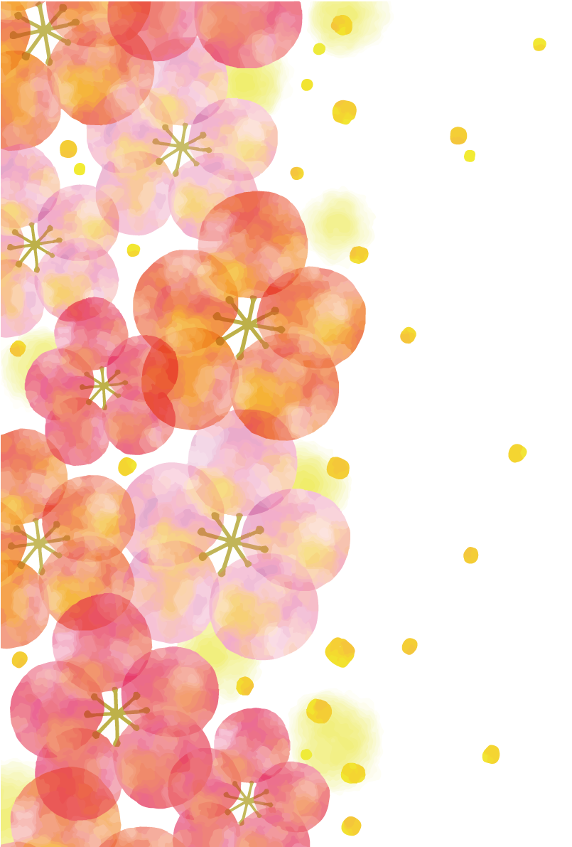 梅の花 おしゃれ イラスト無料 フリー90360に写真・文字を入れる