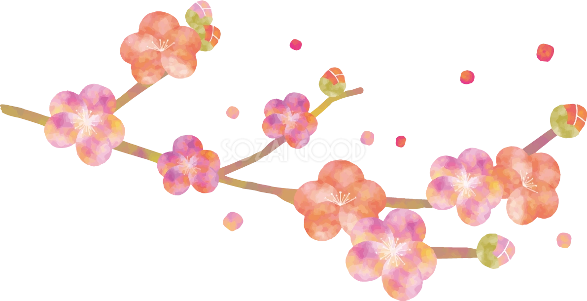 梅の花 おしゃれ イラスト無料 フリー90363