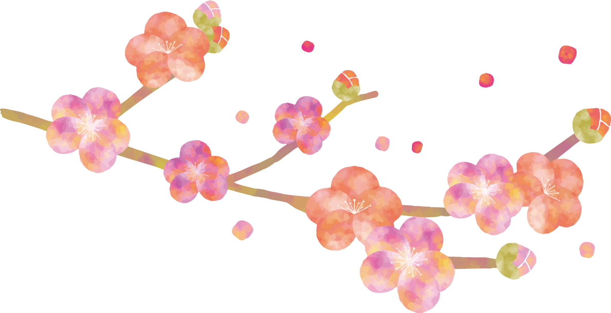 梅の花 おしゃれ イラスト無料 フリー90363に写真・文字を入れる