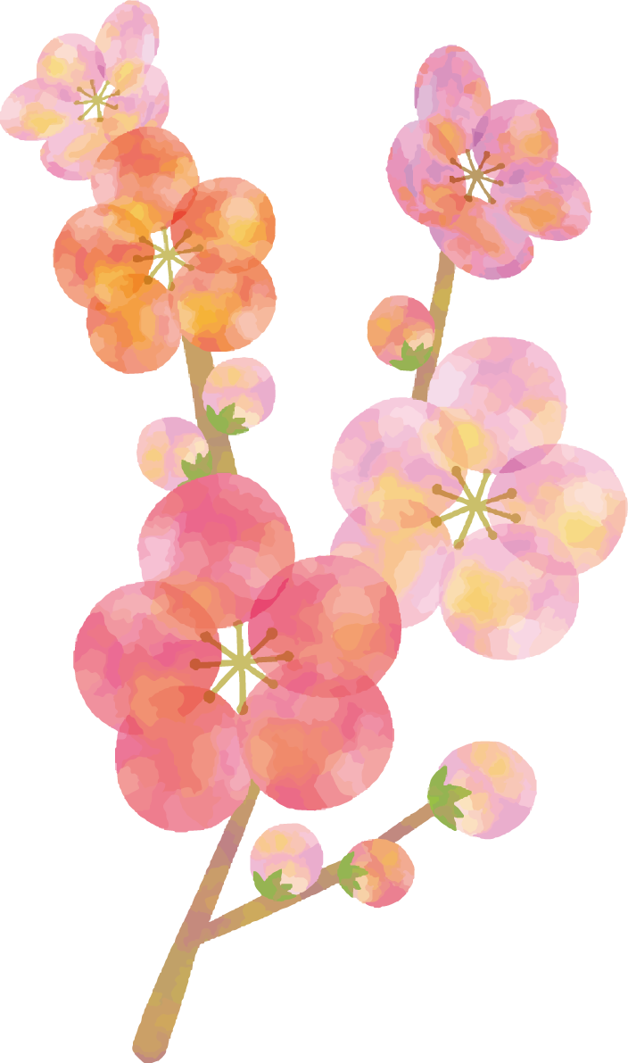 梅の花 おしゃれ イラスト無料 フリー90364に写真・文字を入れる