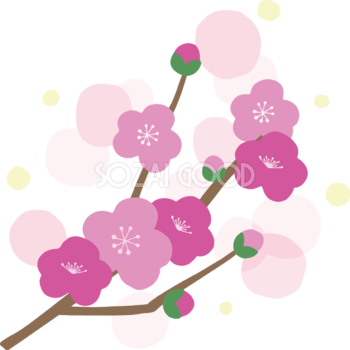 梅の花 かわいい イラスト無料 フリー90366