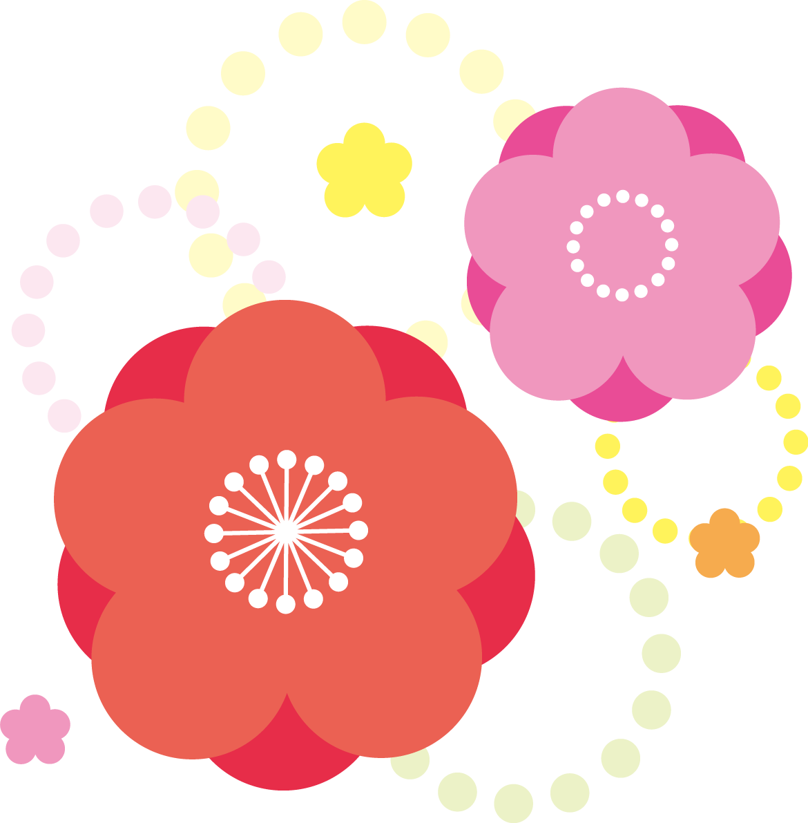梅の花 かわいい イラスト無料 フリー90370に写真・文字を入れる