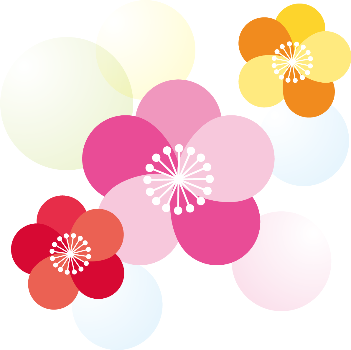 梅の花 かわいい イラスト無料 フリー90373に写真・文字を入れる