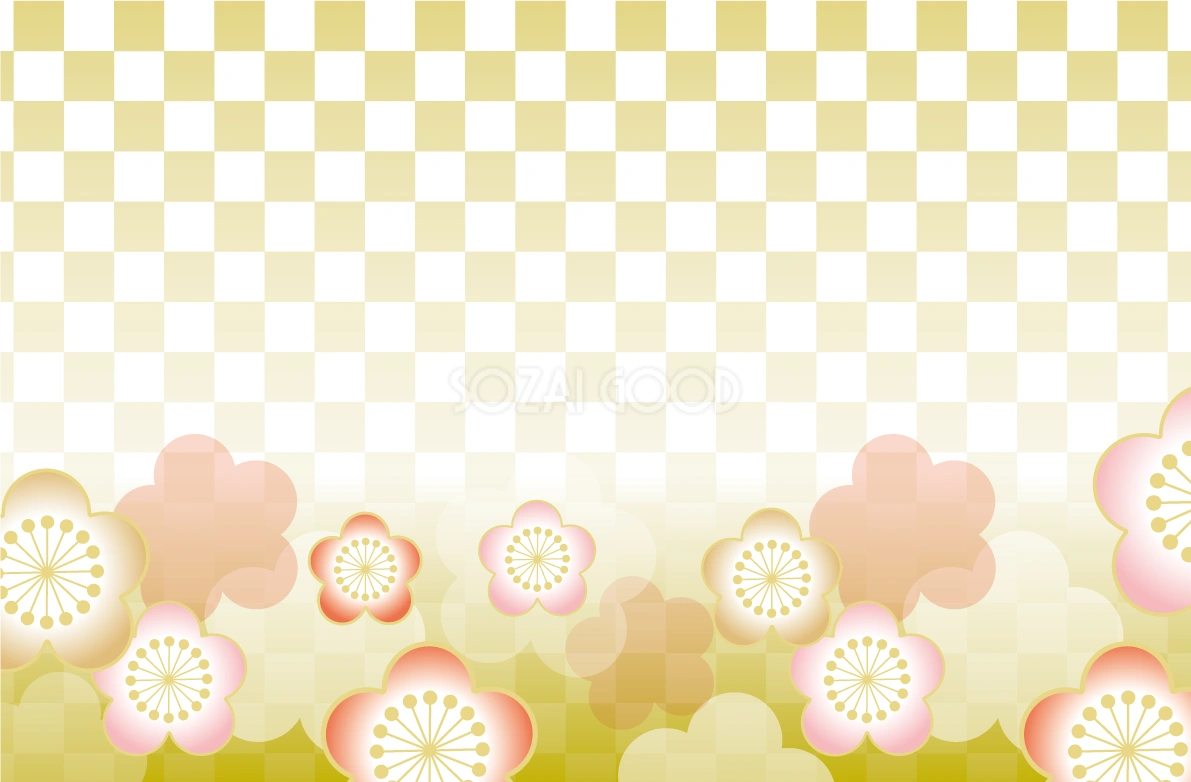 梅の花 背景 イラスト無料 フリー90391